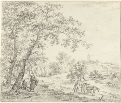 Noord-Hollands landschap (Egmond richting Castricum?) door Pieter Pietersz. Barbiers