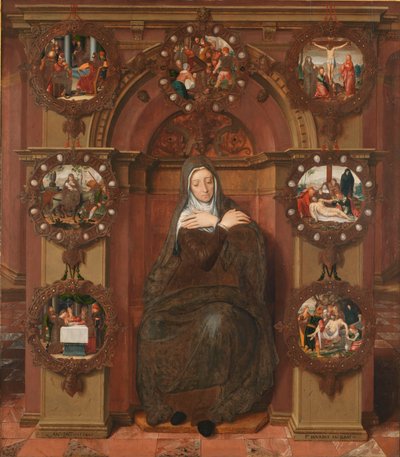 Dame van de Zeven Smarten Het Joos van Belle Drieluik. Centraal paneel, 1556 door Pieter Pourbus