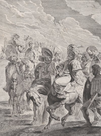 Een Turkse prins te paard, ca. 1620-25 door Pieter Soutman