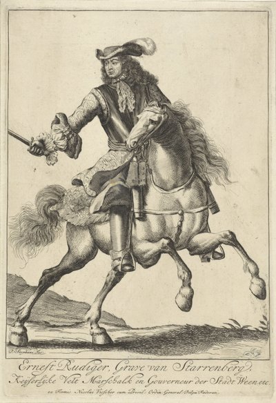 Ruiterportret van Ernst Rüdiger van Starhemberg door Pieter Stevens (vermeld in 1689)