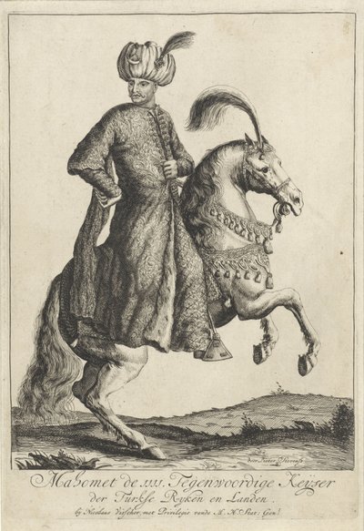 Ruiterportret van Mehmet IV, sultan van het Ottomaanse Rijk door Pieter Stevens (vermeld in 1689)