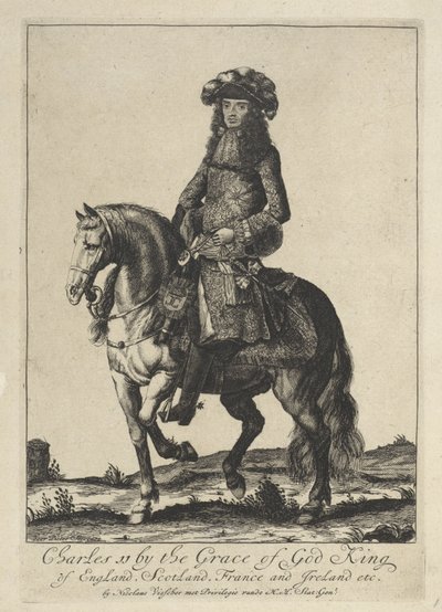 Ruiterportret van koning Karel II van Engeland door Pieter Stevens (vermeld in 1689)