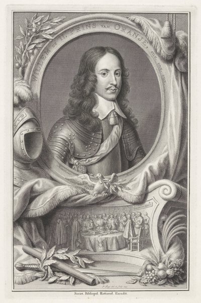 Portret van Willem II, prins van Oranje door Pieter Tanjé