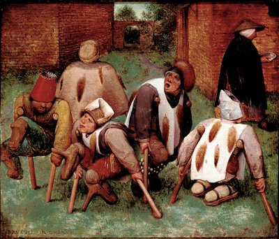 De kreupelen Groep van gehandicapte personages, stumperds. Schilderij door Pieter Bruegel de Oude (1525-1569) 1568 Parijs, Louvre door Pieter Bruegel the Elder