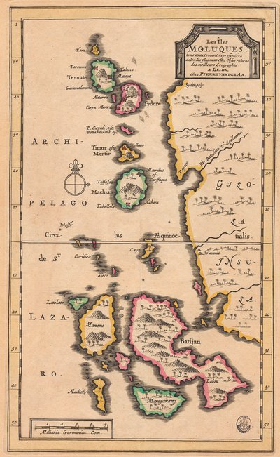 Kaart van de Molukken (modern Indonesië), c.1707 door Pieter Van der Aa