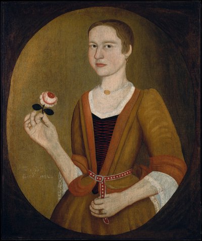 Jonge dame met een roos, 1732 door Pieter Vanderlyn
