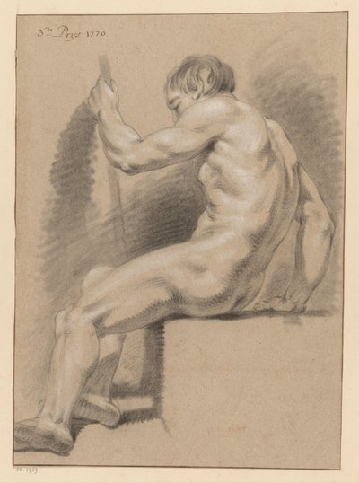 Zittend mannelijk naakt, van opzij gezien (3e prijs 1770) door Pieter Wagenaar (II)