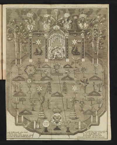 Vuurwerk bij de viering van het jubileum, 1767 door Pieter Wauters