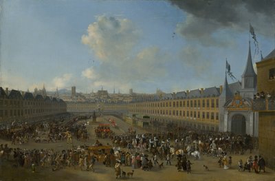 Toernooi op de Place des Vosges in Parijs, ca. 1665 door Pieter Wouwerman