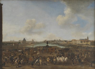Uitzicht op Parijs gezien vanaf de Place Dauphine door Pieter Wouwerman