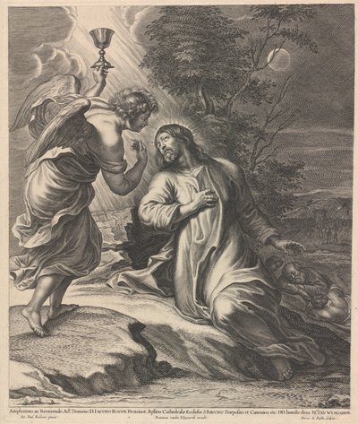 Christus op de Olijfberg door Pieter de Bailliu after Sir Peter Paul Rubens