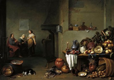 Christus in het huis van Martha en Maria door Pieter de Bloot