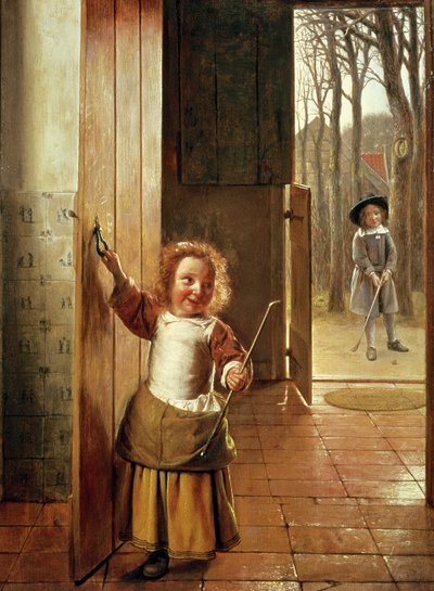 Kinderen in een Deur met 