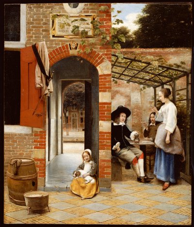 Binnenplaats van een huis in Delft, 1658 door Pieter de Hooch