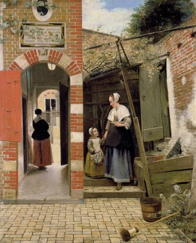 Binnenplaats van een huis in Delft, 1658 door Pieter de Hooch