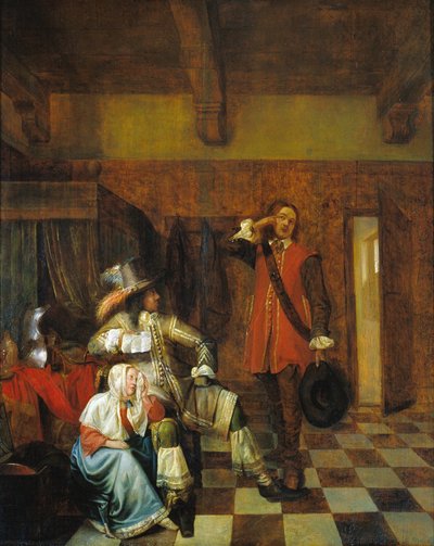 De brenger van slecht nieuws door Pieter de Hooch