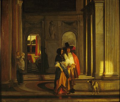 Vertrek voor de Wandeling door Pieter de Hooch