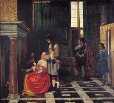 De kaartspelers, c.1663-65 door Pieter de Hooch