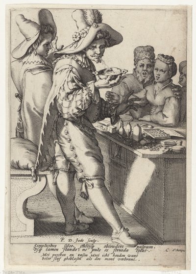 Beter hard geblazen dan de mond verbrand door Pieter de Jode (I)