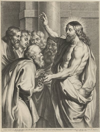Christus geeft Petrus de sleutels door Pieter de Jode (I)