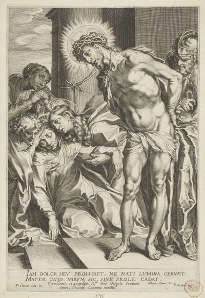Christus met doornenkroon en wenende Maria door Pieter de Jode (I)