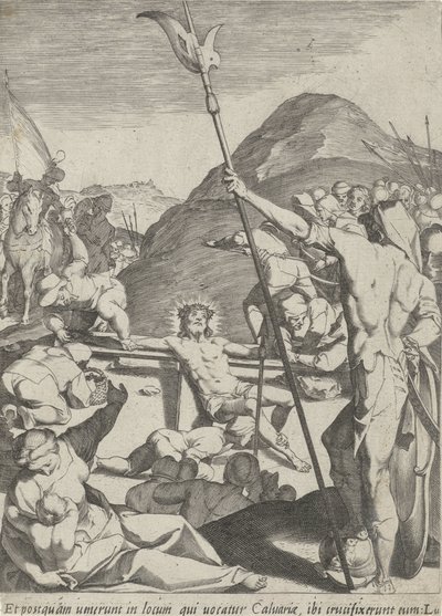 Christus wordt aan het kruis genageld door Pieter de Jode (I)