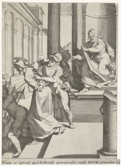 Christus wordt door Pilatus naar Herodes gestuurd door Pieter de Jode (I)