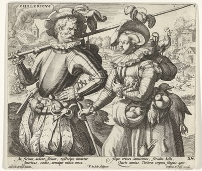 Het cholerisch temperament door Pieter de Jode (I)