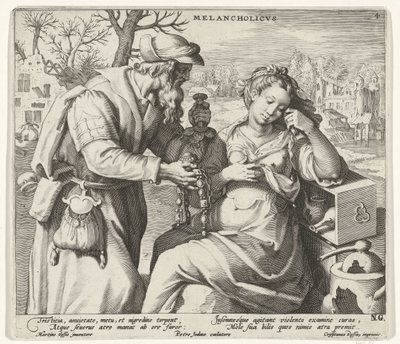 Het melancholisch temperament door Pieter de Jode (I)