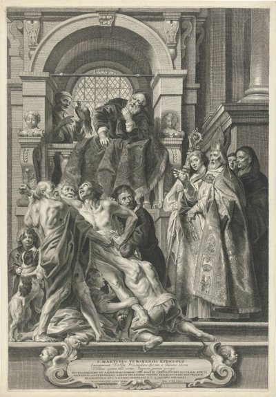 Heilige Martinus geneest een bezetene door Pieter de Jode (II)