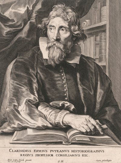 Clarissimus Erycius Puteanus Historiographus, Regius Professor Consiliarius Etc. door Pieter de Jode