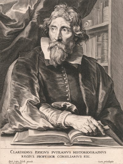 Clarissimus Erycius Puteanus Historiographus, Regius Professor Consiliarius Etc. door Pieter de Jode