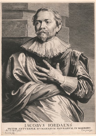 Jacobus Jordaens, Pictor Antuerpiæ, Humanarum Figurarum, in Majoribus door Pieter de Jode