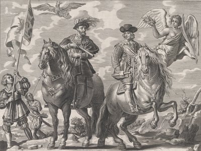 Plaat 20: Karel V en Ferdinand te Paard, uit Guillielmus Becanus