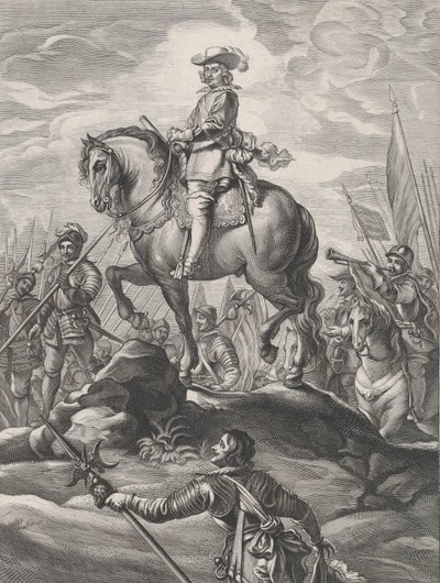 Plaat 8: Ferdinand te paard die de Alpen oversteekt, uit Guillielmus Becanus