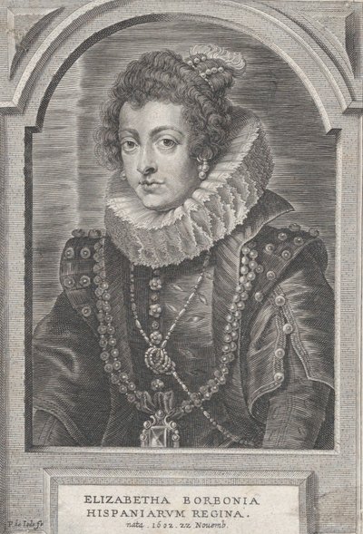 Portret van Elisabeth van Bourbon, koningin van Spanje, ca. 1632-44 door Pieter de Jode II
