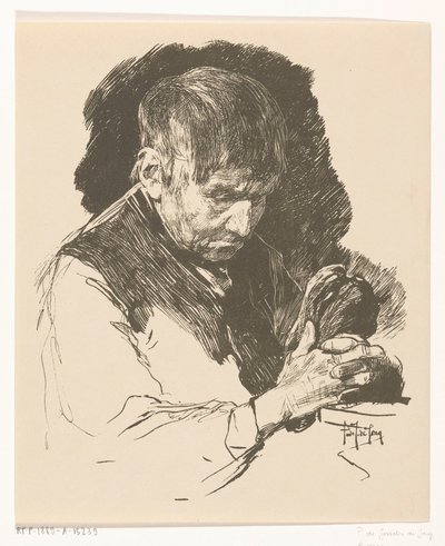 Biddende man met gevouwen handen door Pieter de Josselin