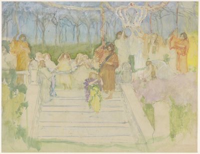 Tableau vivant ter gelegenheid van het huwelijk van koningin Wilhelmina in 1901 door Pieter de Josselin