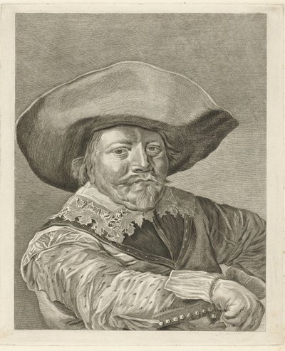 Portret van een man in 17e-eeuws kostuum door Pieter de Mare