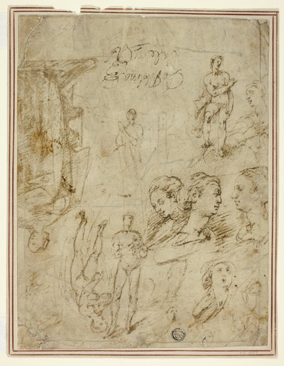 Schetsen van figuren en hoofden door Pieter de Molijn