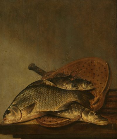 Stilleven met vis door Pieter de Putter