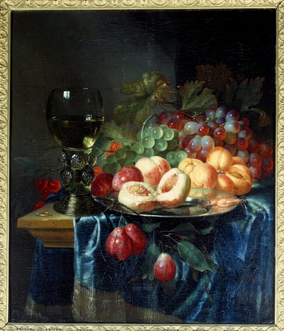 Fruit en wijn. Schilderij door Pieter De Ring (1615-1660) door Pieter de Ring