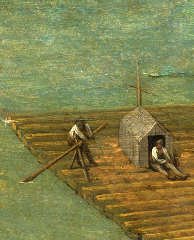Vlot detail van de Toren van Babel door Pieter the Elder Bruegel