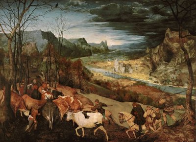 De Terugkeer van de Kudde (Herfst) door Pieter Bruegel the Elder