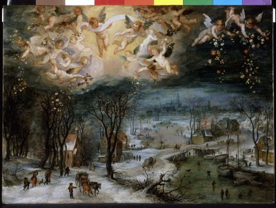 Winterlandschap - door Pieter Bruegel de Oude door Pieter Bruegel the Elder