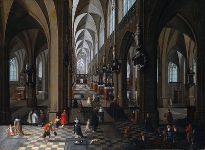 Interieur van de kathedraal van Antwerpen door Pieter the Elder Neefs
