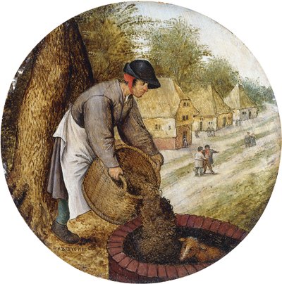 Een spreekwoord - De put vullen nadat het kalf verdronken is door Pieter Brueghel the Younger