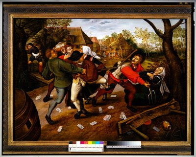 Ruzie tussen gokkers door Pieter the Younger Brueghel