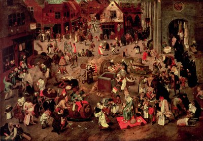 De botsing tussen Careme en Mardi-Gras door Pieter the Younger Brueghel