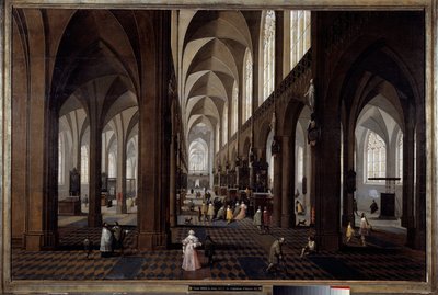 Binnenaanzicht van de kathedraal van Antwerpen. Schilderij door Pieter Neefs de Jonge (1620-1675) door Pieter the Younger Neefs